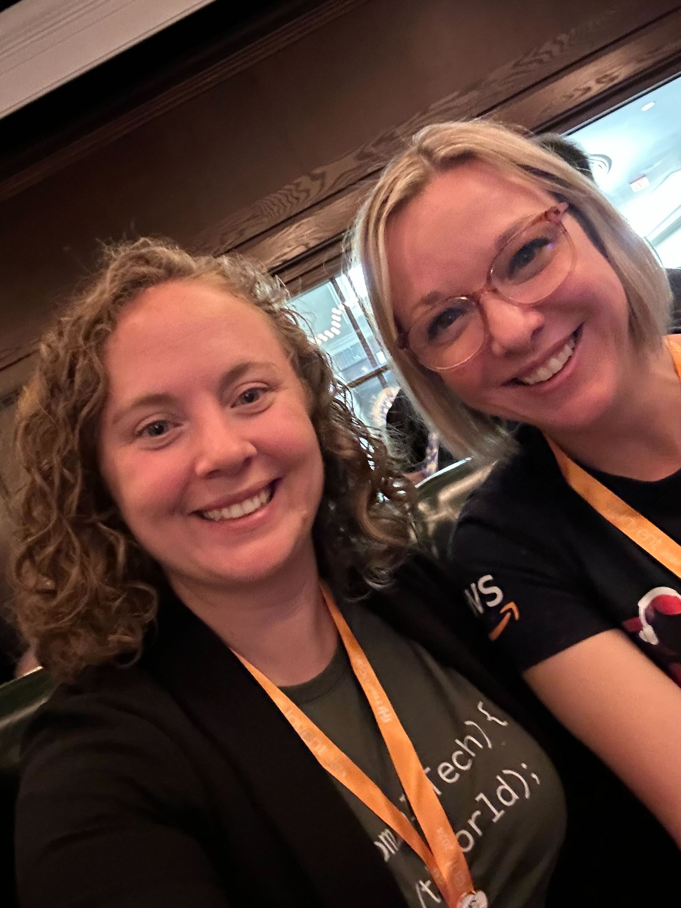 Brittany with colleague at AWS event
